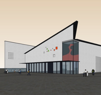 现代办公楼外观su模型