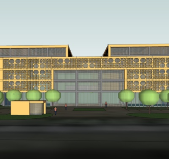 现代办公楼外观su模型