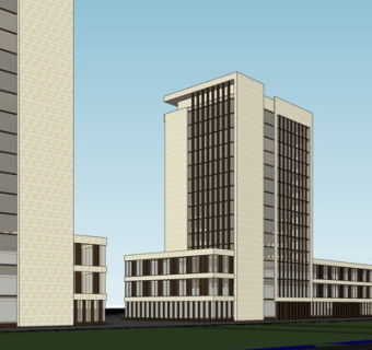 现代高层办公楼su模型