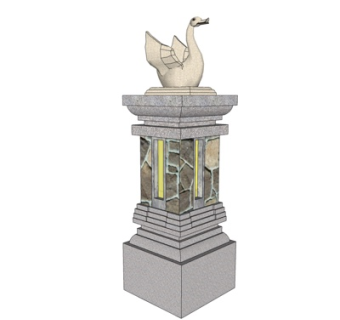 中式景观灯su模型