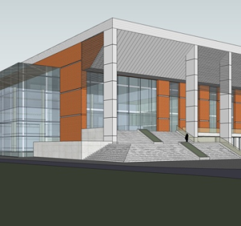 现代办公楼外观su模型