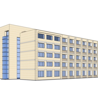 现代学校教学楼su模型