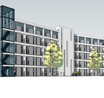 现代办公楼外观su模型