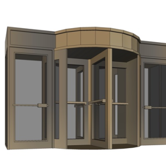 现代玻璃转门su模型