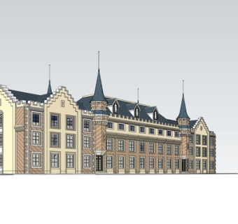 欧式洋房外观su模型