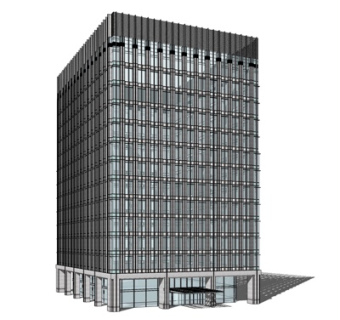 现代高层办公楼su模型