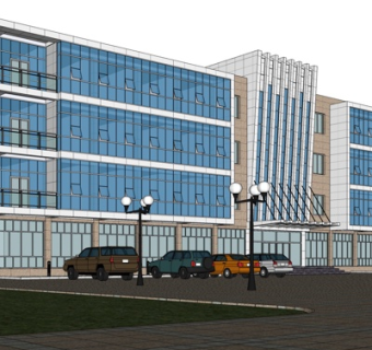 现代高层办公楼su模型