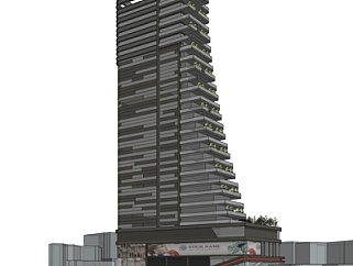 现代高层办公楼su模型
