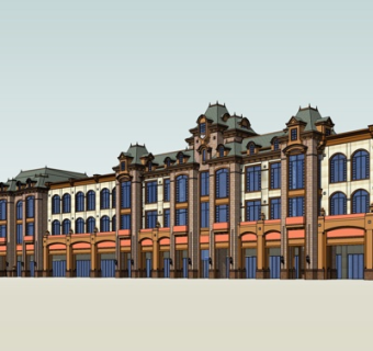 新古典沿街商业建筑su模型