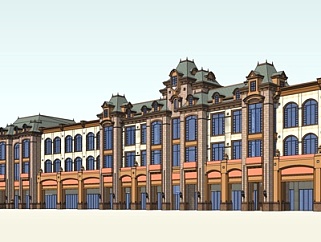 新古典沿街商业建筑su模型