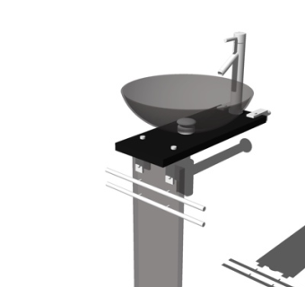 现代洗手台su模型