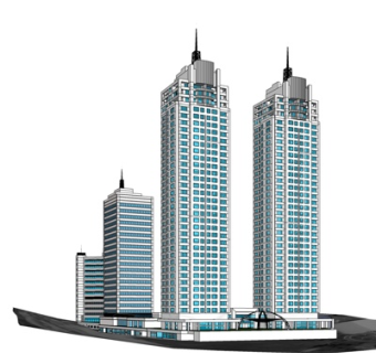 现代高层住宅su模型