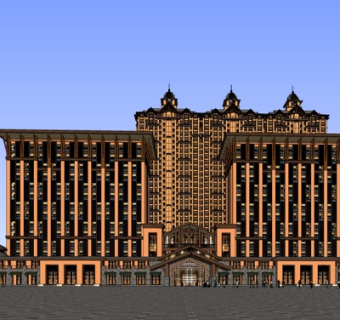 欧式高层住宅su模型