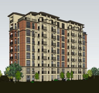 现代高层公寓su模型