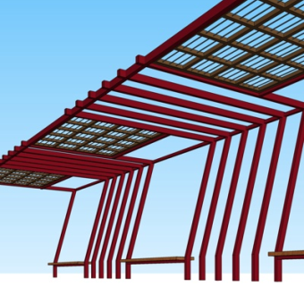 现代廊架凉亭su模型