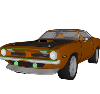 现代小汽车su模型