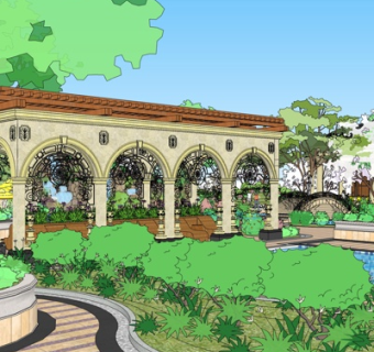 欧式园林景观su模型