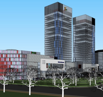 现代高层办公楼su模型