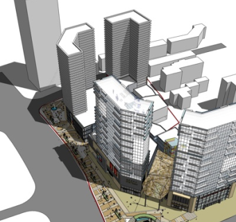 现代办公楼规划su模型