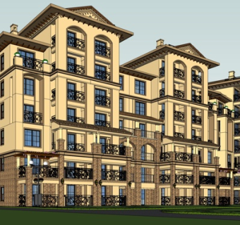 欧式洋房外观su模型