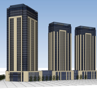 现代高层办公楼su模型