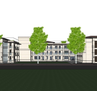 现代办公楼su模型