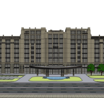 新古典酒店su模型