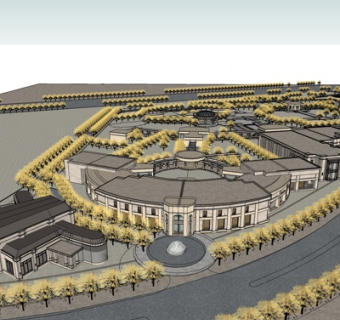 欧式商业街su模型