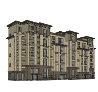 欧式公寓楼su模型