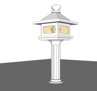 新中式景观灯su模型