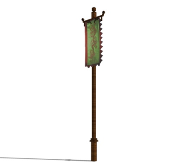 中式旗杆su模型