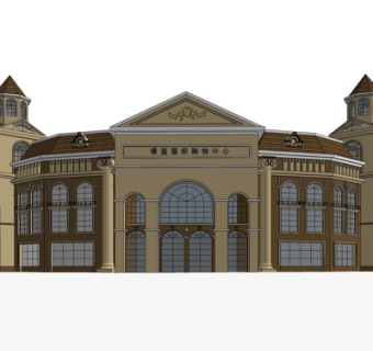 欧式沿街商业建筑su模型