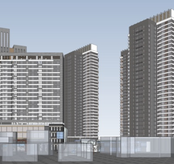 现代高层办公楼su模型