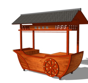 中式超市货柜su模型