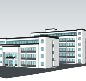 新中式办公楼su模型