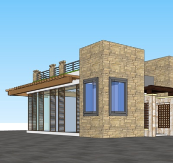 现代景观台su模型