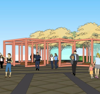 现代廊架su模型