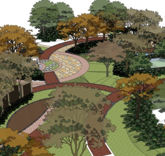 现代公园景观su模型