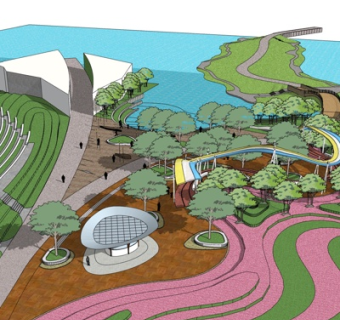 现代公园景观su模型