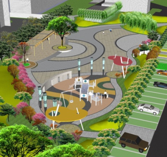 现代广场景观su模型