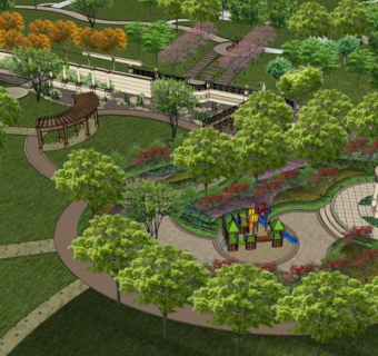 欧式公园景观su模型