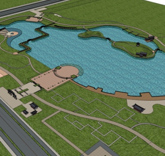 现代公园景观su模型