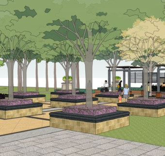 现代公园景观su模型