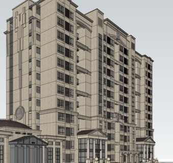 欧式公寓楼su模型