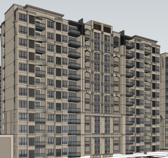 欧式公寓楼su模型