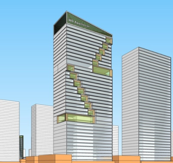 现代高层办公楼su模型