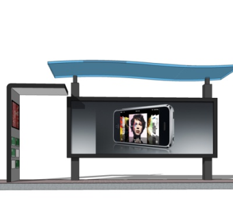 现代公交站su模型