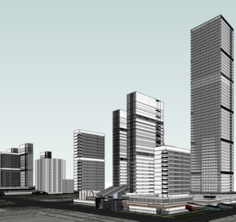 现代高层办公楼su模型