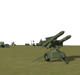 现代炮台su模型