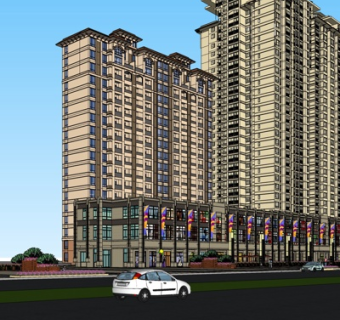 新古典商住综合楼su模型